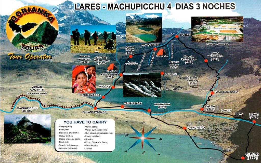 map-lares-to-machu-picchu-4D-3N